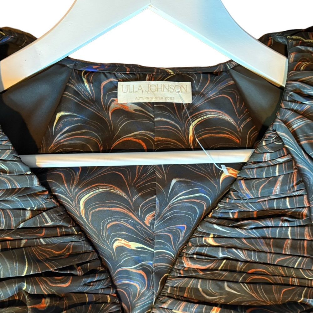 Ulla Johnson NWOT Gwen printed ruched taffeta mini dress - Picture 12 of 13